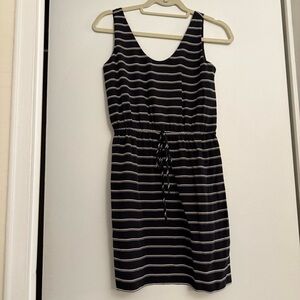 JOIE | Striped Black and White Sleeveless Silk Dress Size XS